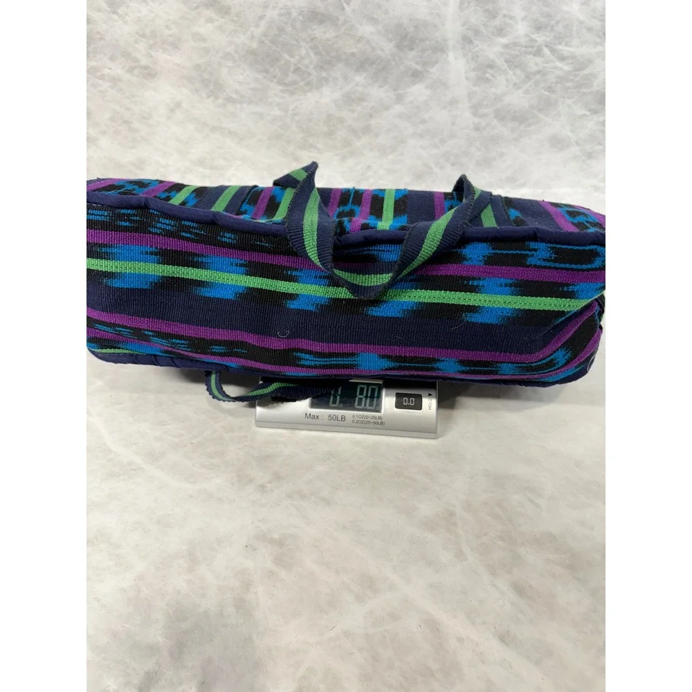 MayaWorks Guatemala Woven Cotton Laptop‎ Bag Briefcase Ikat Blue Purple Green